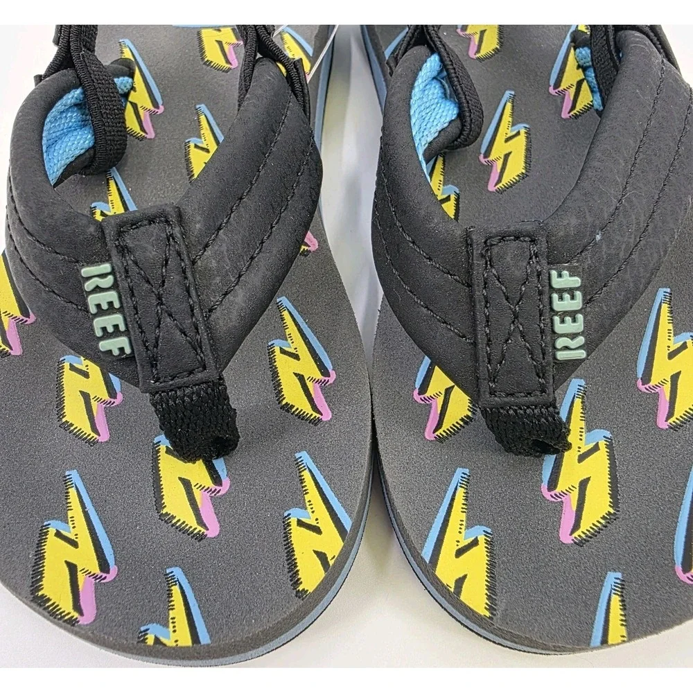 REEF SANDALS TODDLER SIZE 7/8 LITTLE AHI LIGHTNING BOLT SLINGBACK NEW WITH TAGS